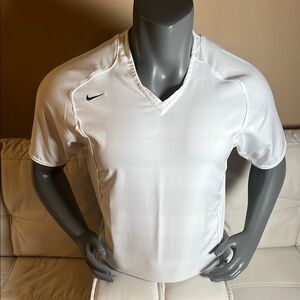 Nike Men’s White Performance Jersey V-Neck Size Small